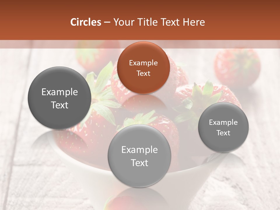 A Bowl Of Strawberries On A Wooden Table PowerPoint Template