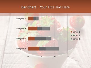 A Bowl Of Strawberries On A Wooden Table PowerPoint Template