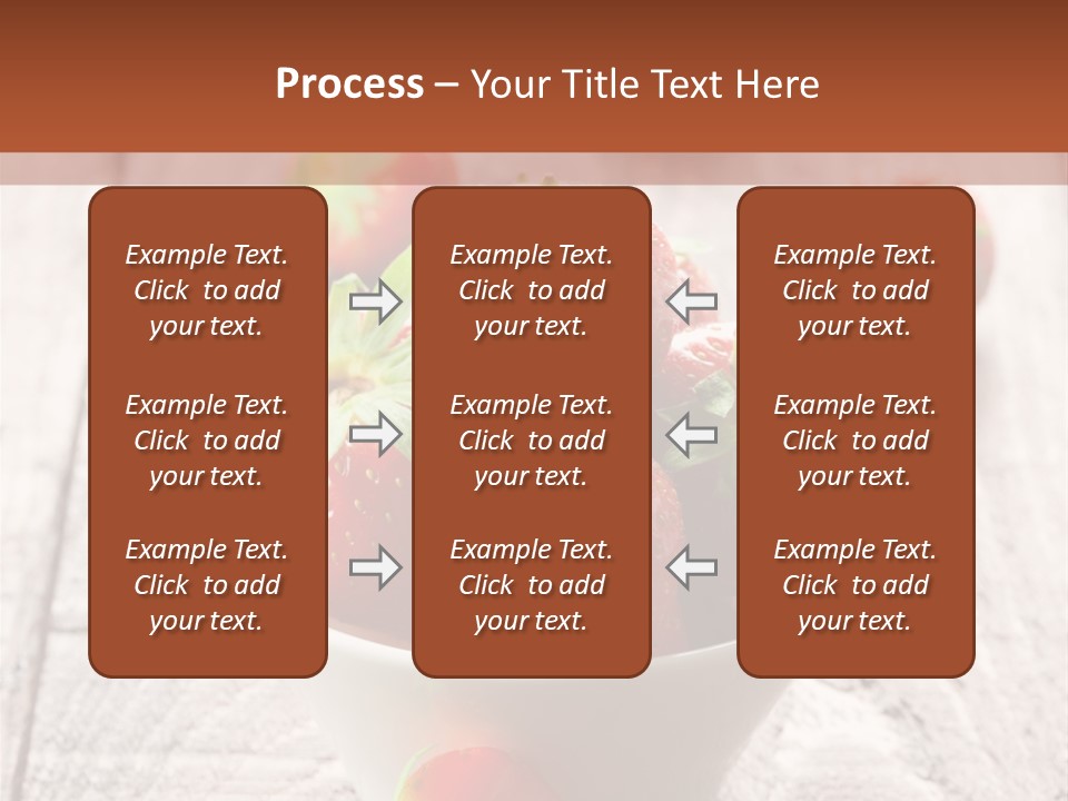 A Bowl Of Strawberries On A Wooden Table PowerPoint Template