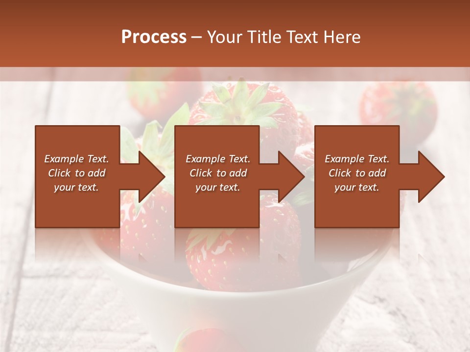 A Bowl Of Strawberries On A Wooden Table PowerPoint Template