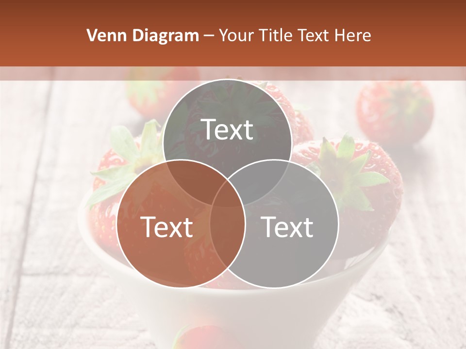 A Bowl Of Strawberries On A Wooden Table PowerPoint Template