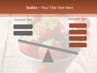 A Bowl Of Strawberries On A Wooden Table PowerPoint Template