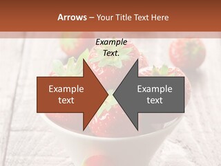 A Bowl Of Strawberries On A Wooden Table PowerPoint Template