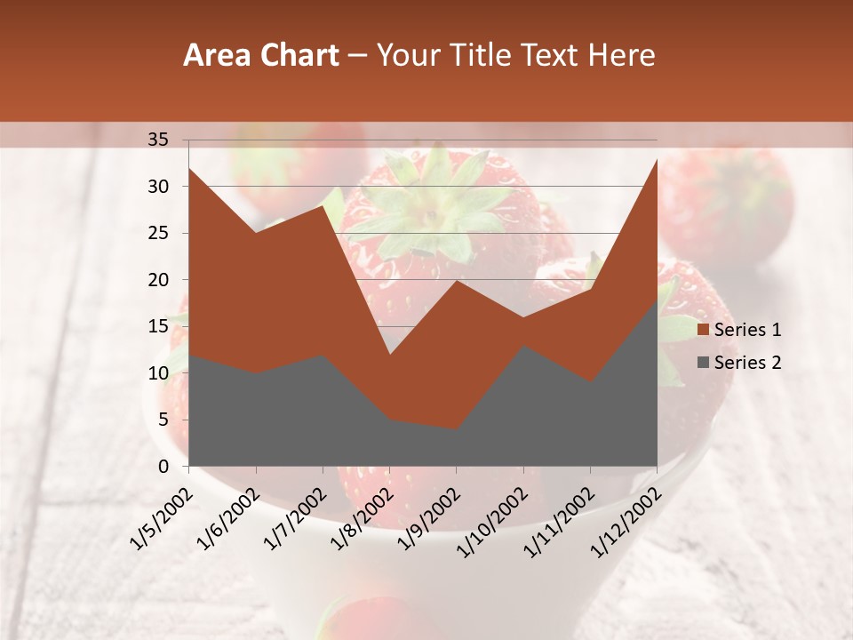 A Bowl Of Strawberries On A Wooden Table PowerPoint Template