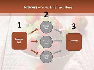 A Bowl Of Strawberries On A Wooden Table PowerPoint Template
