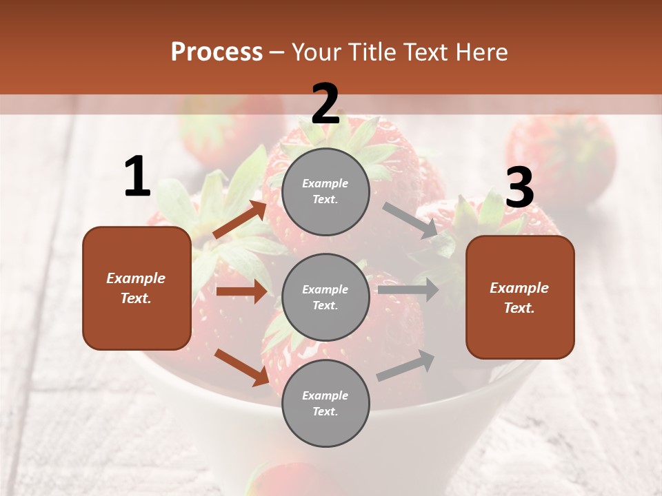 A Bowl Of Strawberries On A Wooden Table PowerPoint Template