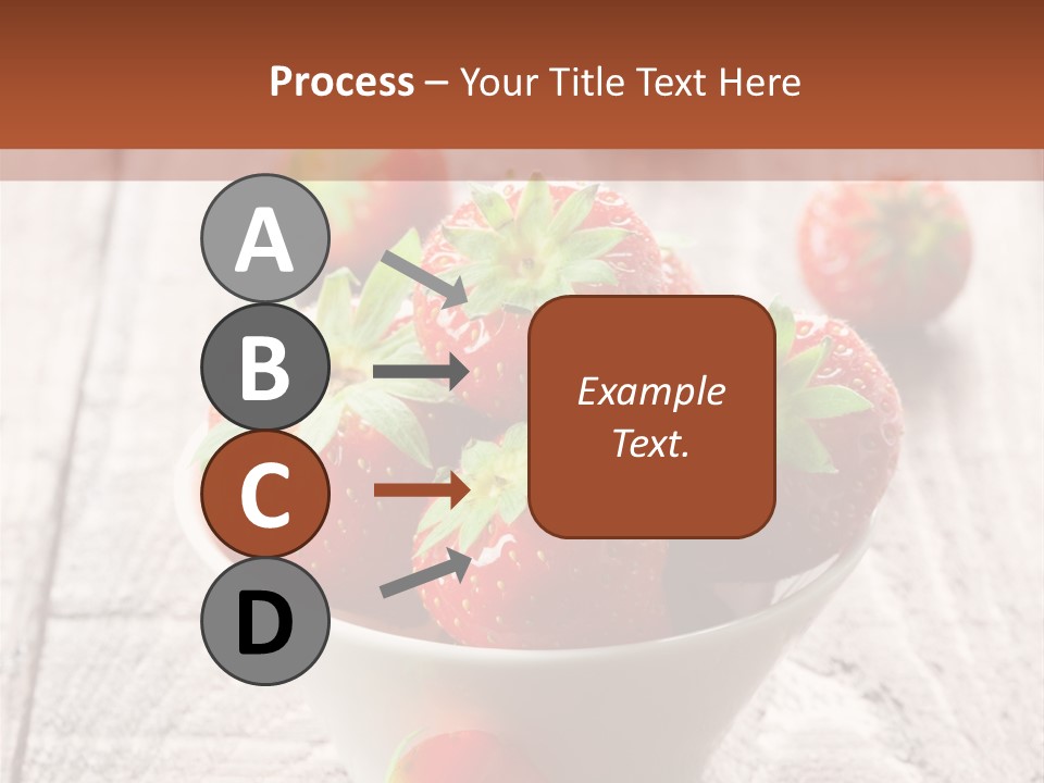 A Bowl Of Strawberries On A Wooden Table PowerPoint Template