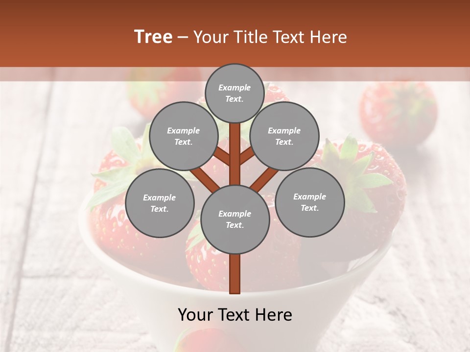 A Bowl Of Strawberries On A Wooden Table PowerPoint Template