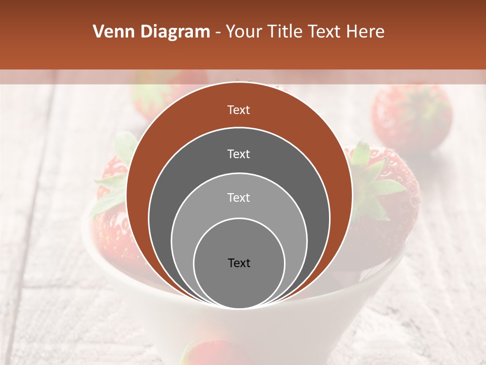 A Bowl Of Strawberries On A Wooden Table PowerPoint Template