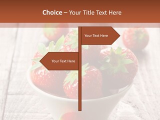 A Bowl Of Strawberries On A Wooden Table PowerPoint Template