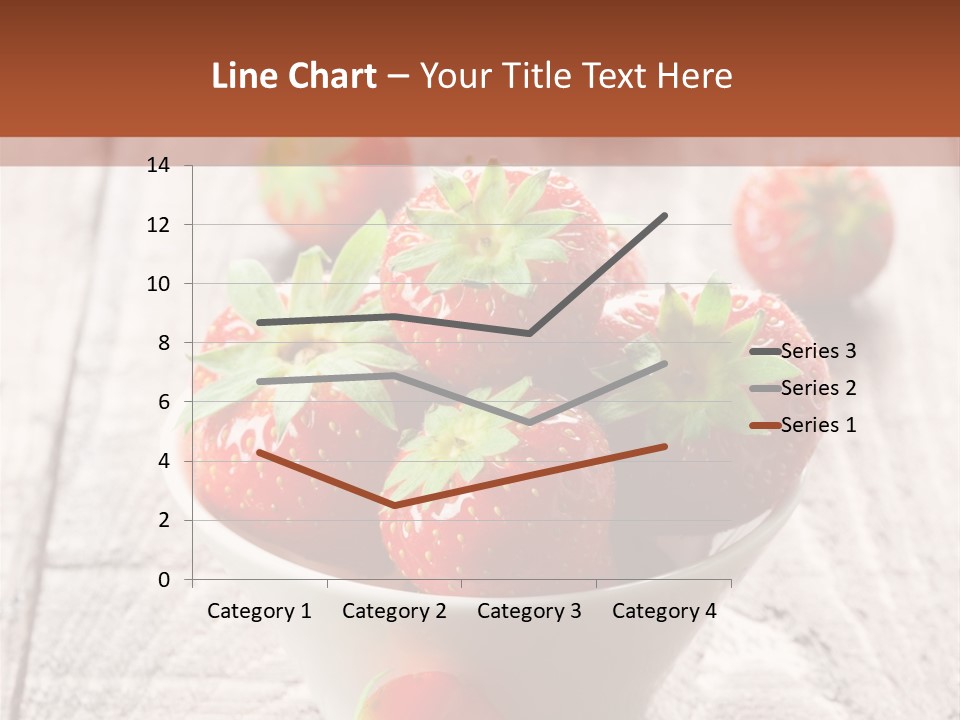 A Bowl Of Strawberries On A Wooden Table PowerPoint Template