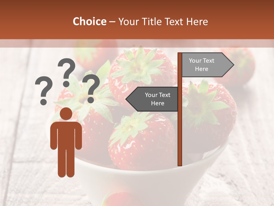 A Bowl Of Strawberries On A Wooden Table PowerPoint Template