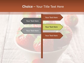 A Bowl Of Strawberries On A Wooden Table PowerPoint Template