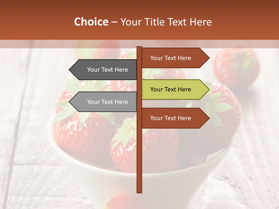 A Bowl Of Strawberries On A Wooden Table PowerPoint Template