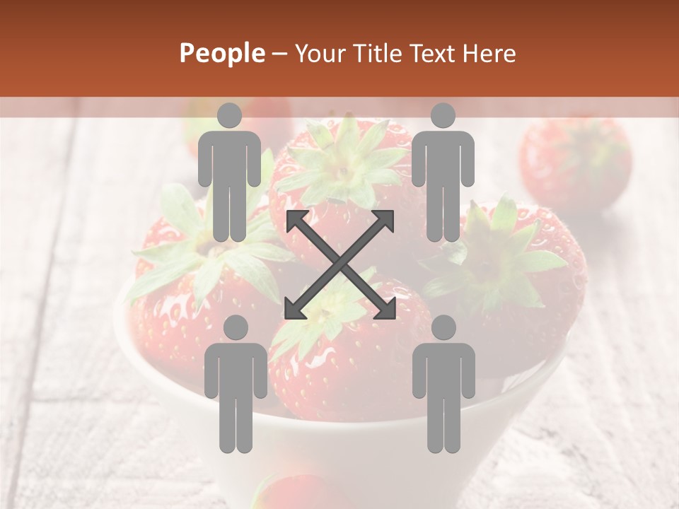 A Bowl Of Strawberries On A Wooden Table PowerPoint Template