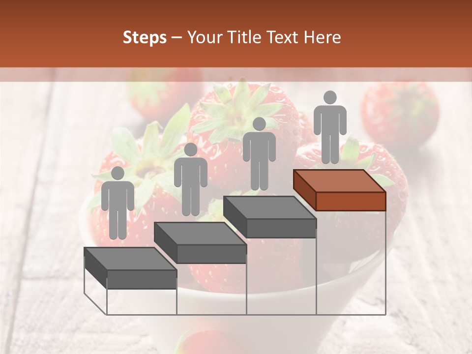A Bowl Of Strawberries On A Wooden Table PowerPoint Template