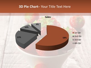 A Bowl Of Strawberries On A Wooden Table PowerPoint Template