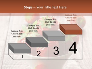 A Bowl Of Strawberries On A Wooden Table PowerPoint Template