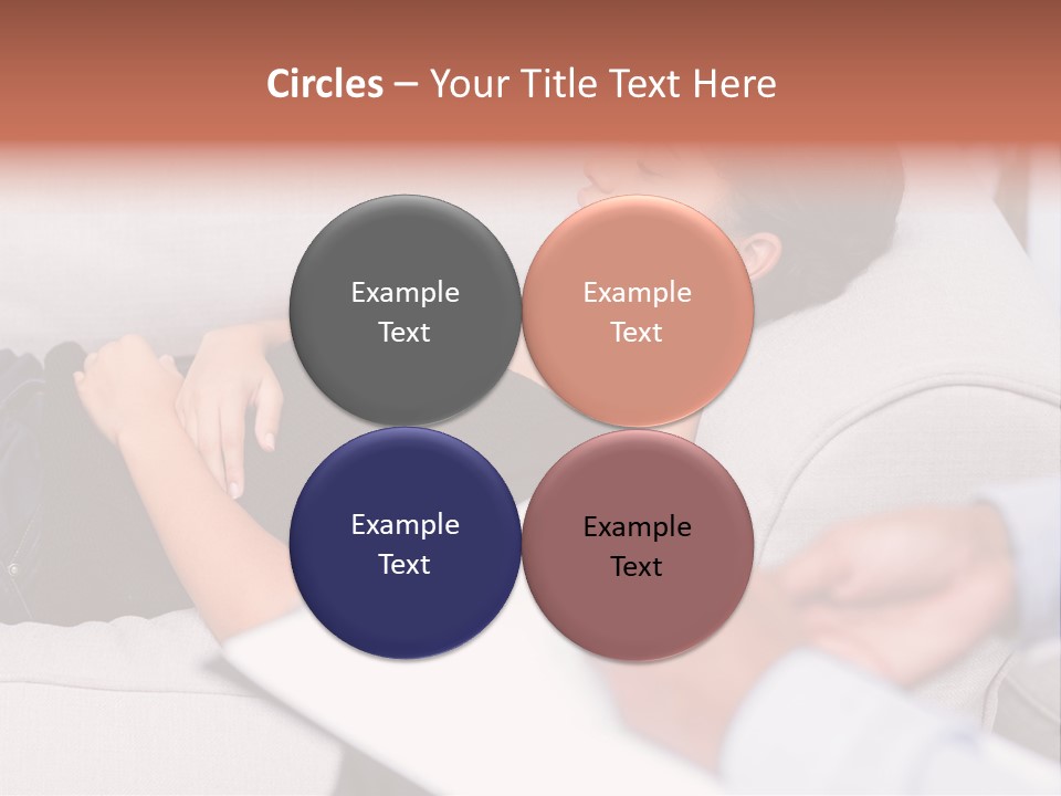 A Woman Laying On A Couch With Her Hand On Her Stomach PowerPoint Template