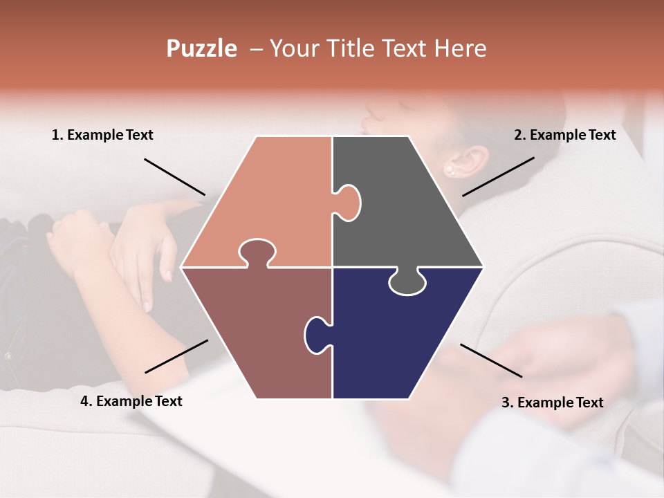 A Woman Laying On A Couch With Her Hand On Her Stomach PowerPoint Template