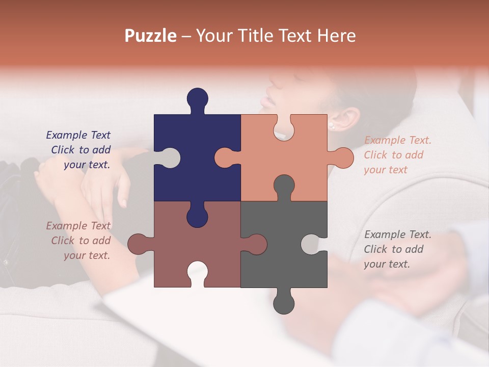 A Woman Laying On A Couch With Her Hand On Her Stomach PowerPoint Template