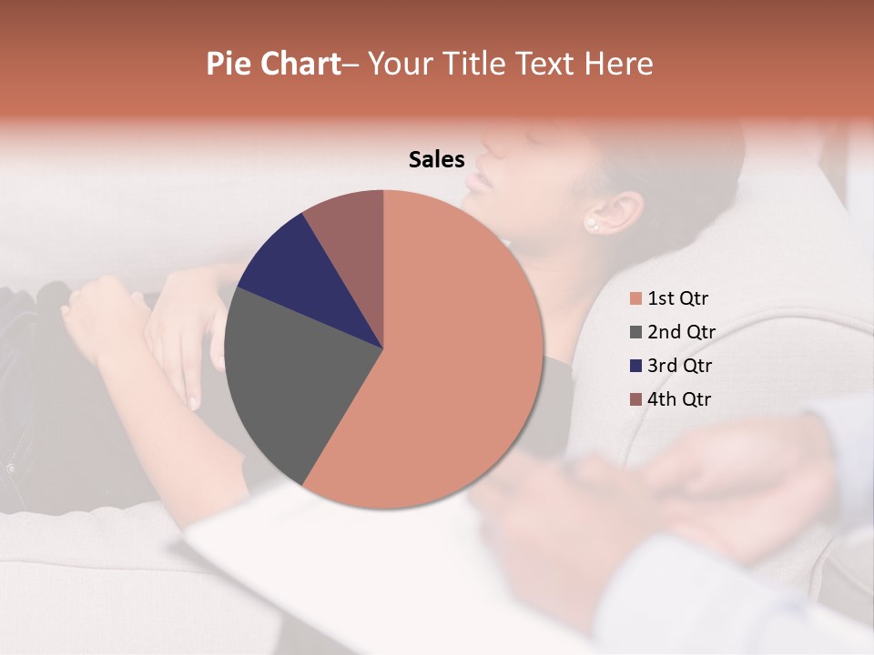 A Woman Laying On A Couch With Her Hand On Her Stomach PowerPoint Template