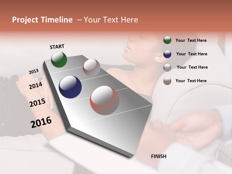 A Woman Laying On A Couch With Her Hand On Her Stomach PowerPoint Template