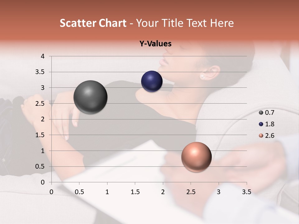 A Woman Laying On A Couch With Her Hand On Her Stomach PowerPoint Template