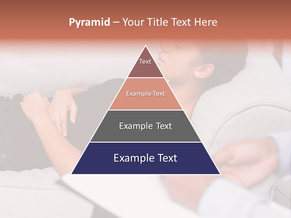 A Woman Laying On A Couch With Her Hand On Her Stomach PowerPoint Template