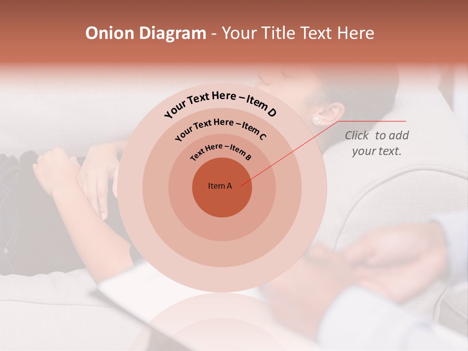A Woman Laying On A Couch With Her Hand On Her Stomach PowerPoint Template