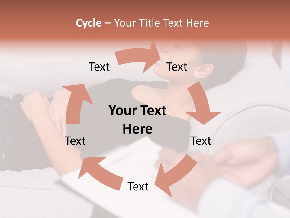 A Woman Laying On A Couch With Her Hand On Her Stomach PowerPoint Template