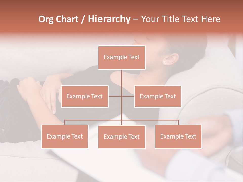 A Woman Laying On A Couch With Her Hand On Her Stomach PowerPoint Template