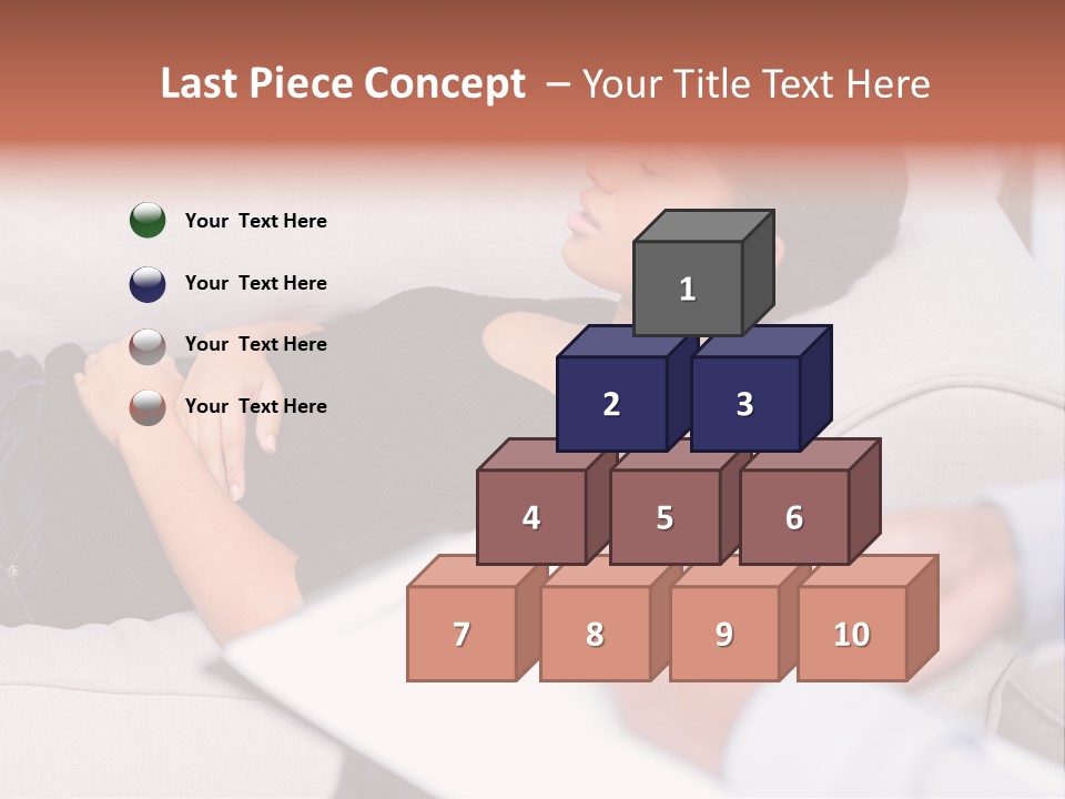 A Woman Laying On A Couch With Her Hand On Her Stomach PowerPoint Template