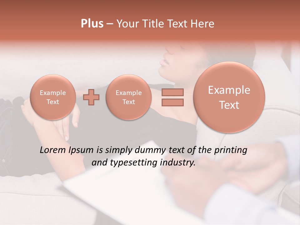 A Woman Laying On A Couch With Her Hand On Her Stomach PowerPoint Template