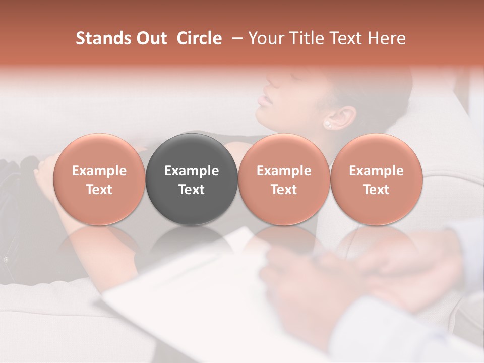 A Woman Laying On A Couch With Her Hand On Her Stomach PowerPoint Template