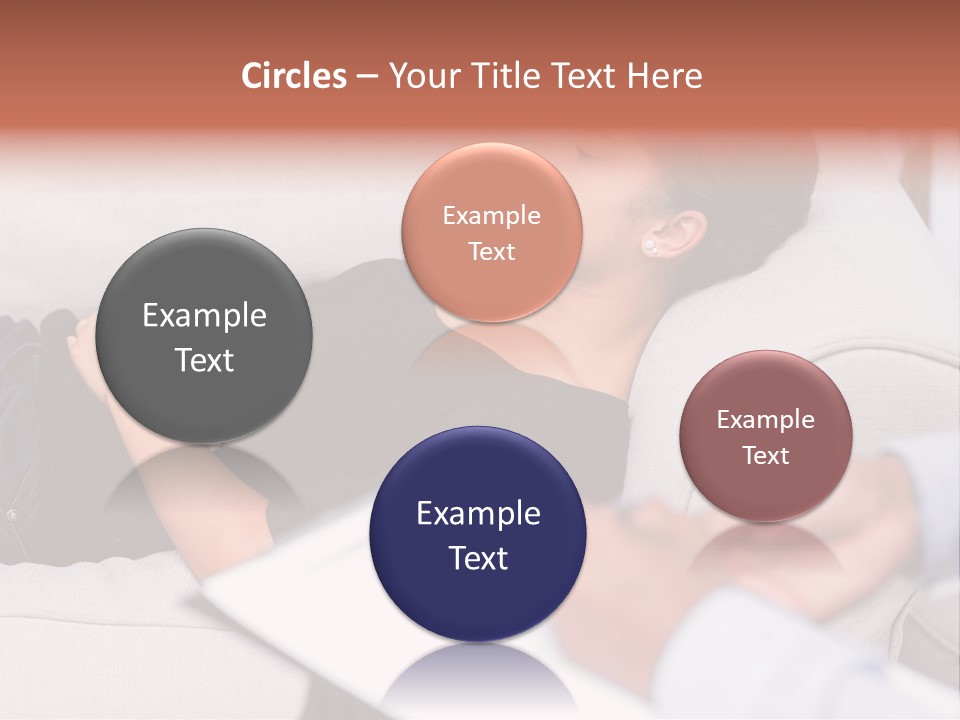 A Woman Laying On A Couch With Her Hand On Her Stomach PowerPoint Template