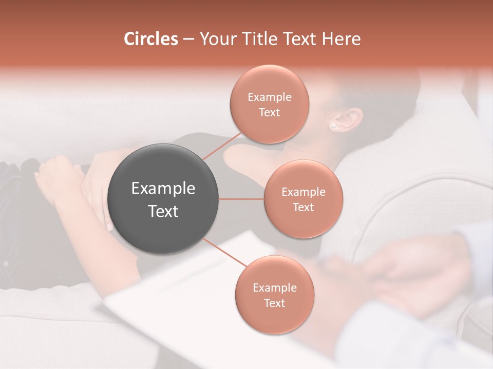 A Woman Laying On A Couch With Her Hand On Her Stomach PowerPoint Template