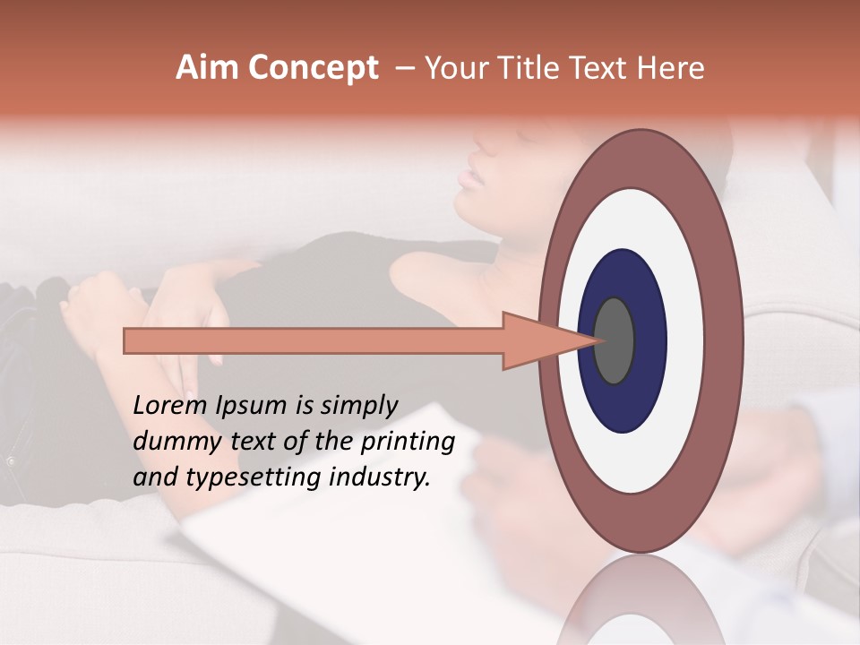 A Woman Laying On A Couch With Her Hand On Her Stomach PowerPoint Template