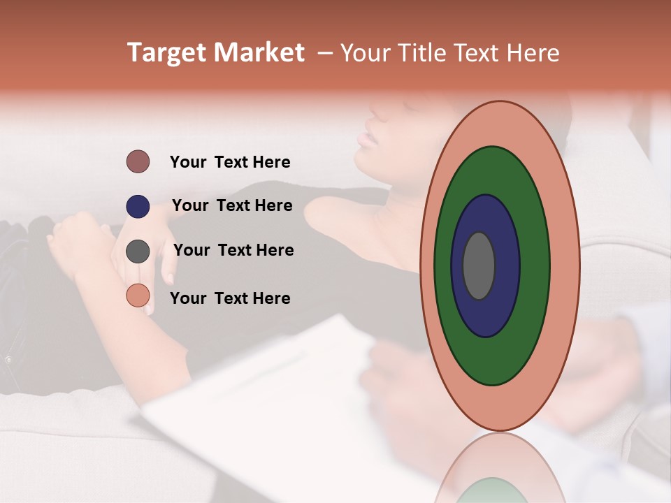 A Woman Laying On A Couch With Her Hand On Her Stomach PowerPoint Template