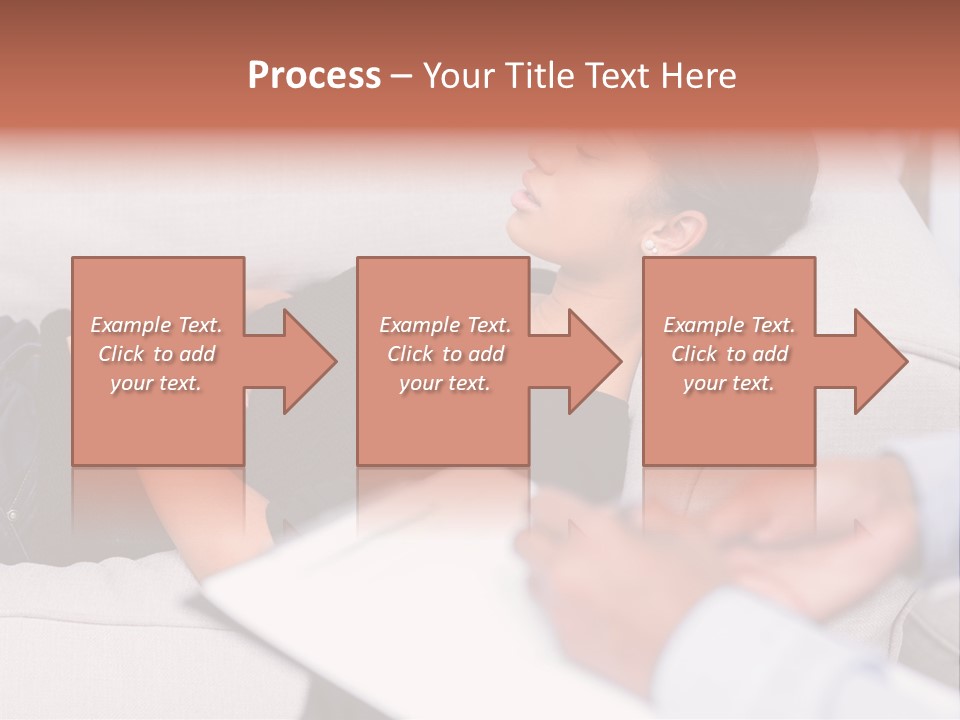 A Woman Laying On A Couch With Her Hand On Her Stomach PowerPoint Template