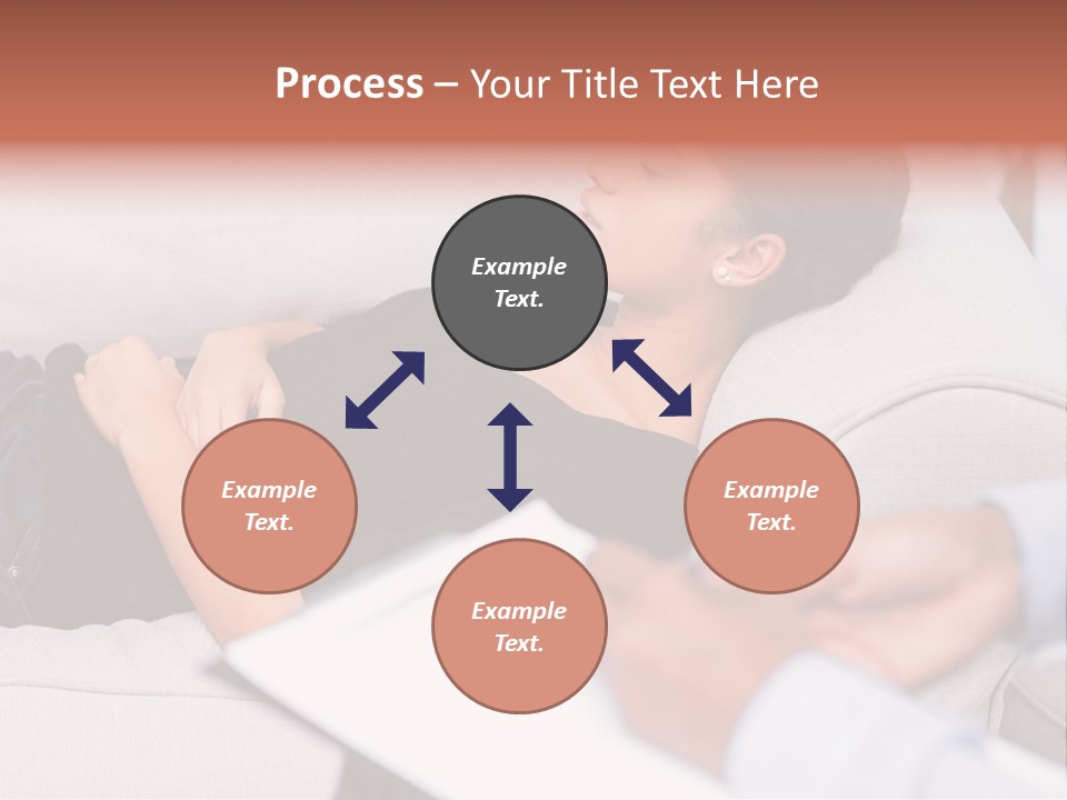A Woman Laying On A Couch With Her Hand On Her Stomach PowerPoint Template