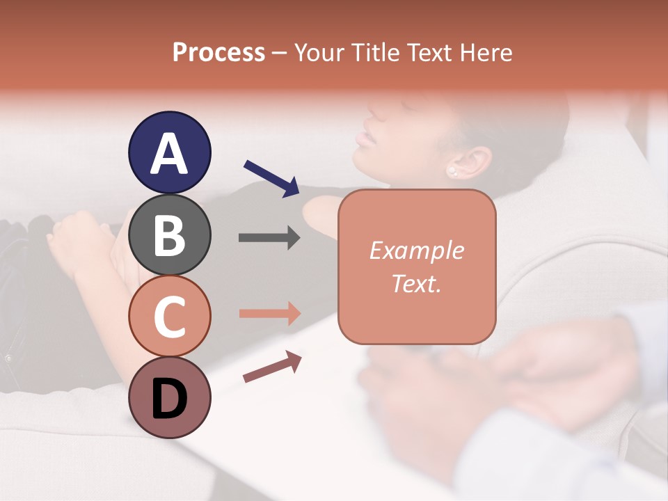 A Woman Laying On A Couch With Her Hand On Her Stomach PowerPoint Template