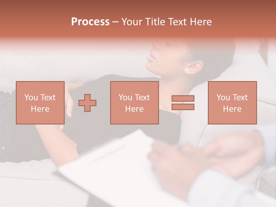 A Woman Laying On A Couch With Her Hand On Her Stomach PowerPoint Template