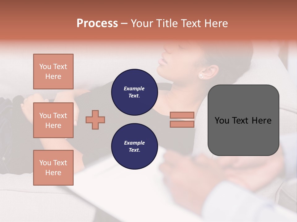 A Woman Laying On A Couch With Her Hand On Her Stomach PowerPoint Template