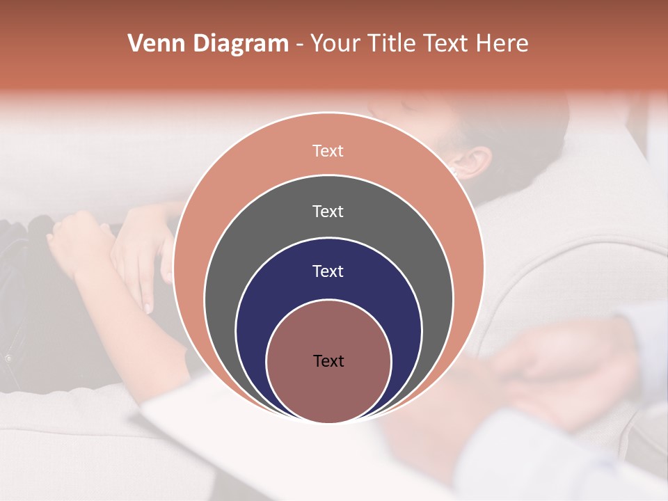 A Woman Laying On A Couch With Her Hand On Her Stomach PowerPoint Template