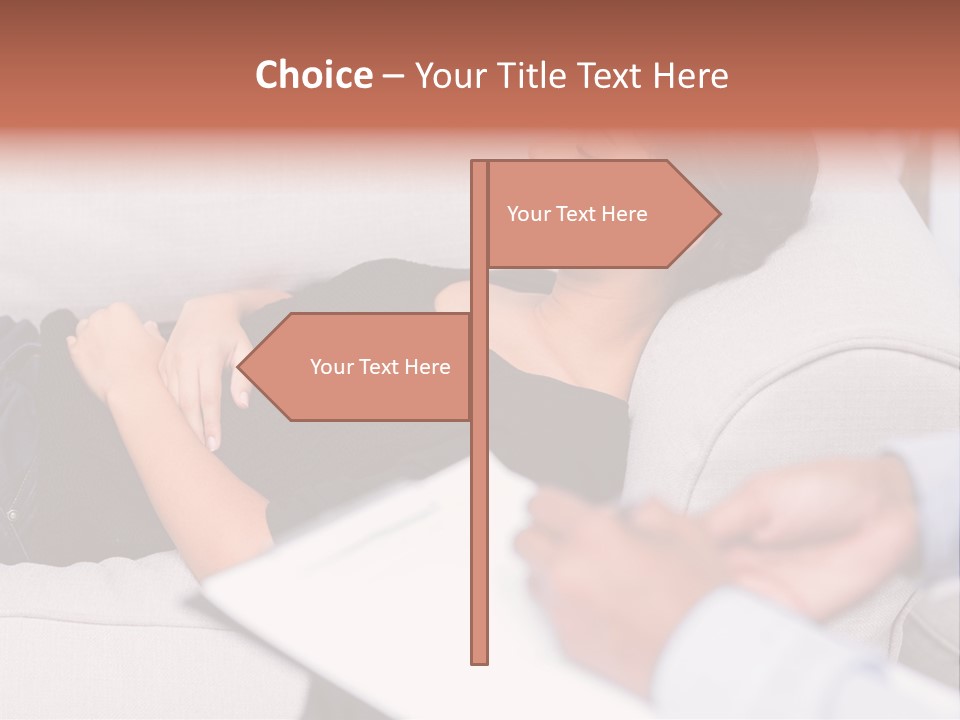 A Woman Laying On A Couch With Her Hand On Her Stomach PowerPoint Template