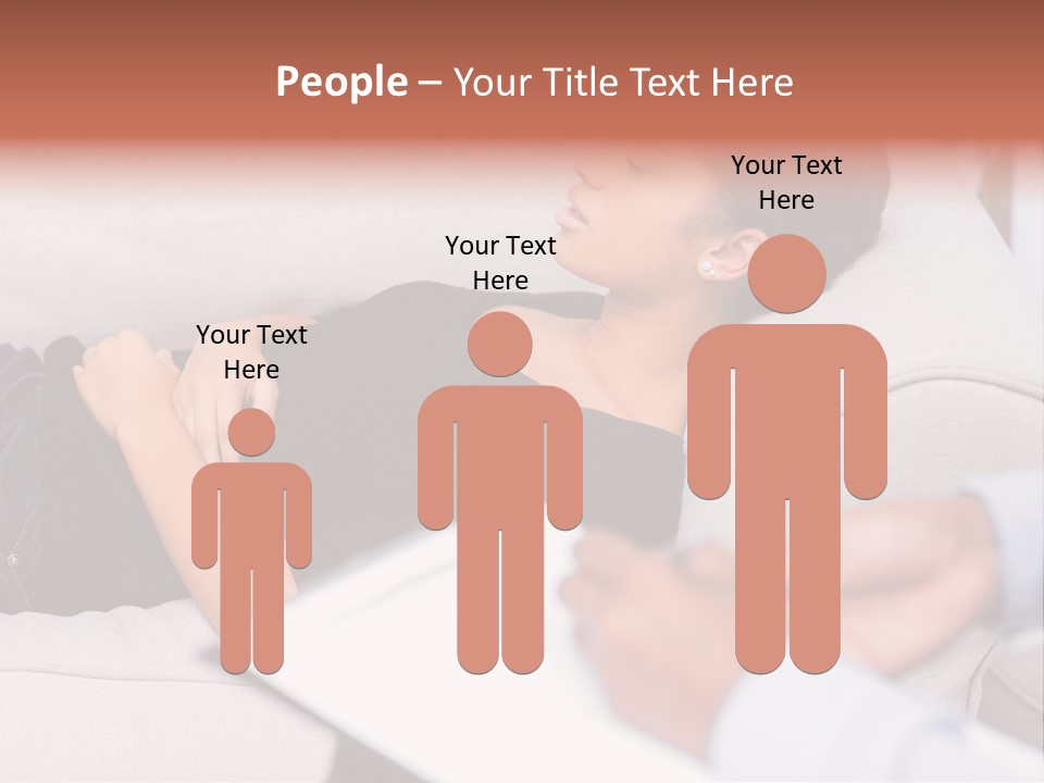 A Woman Laying On A Couch With Her Hand On Her Stomach PowerPoint Template