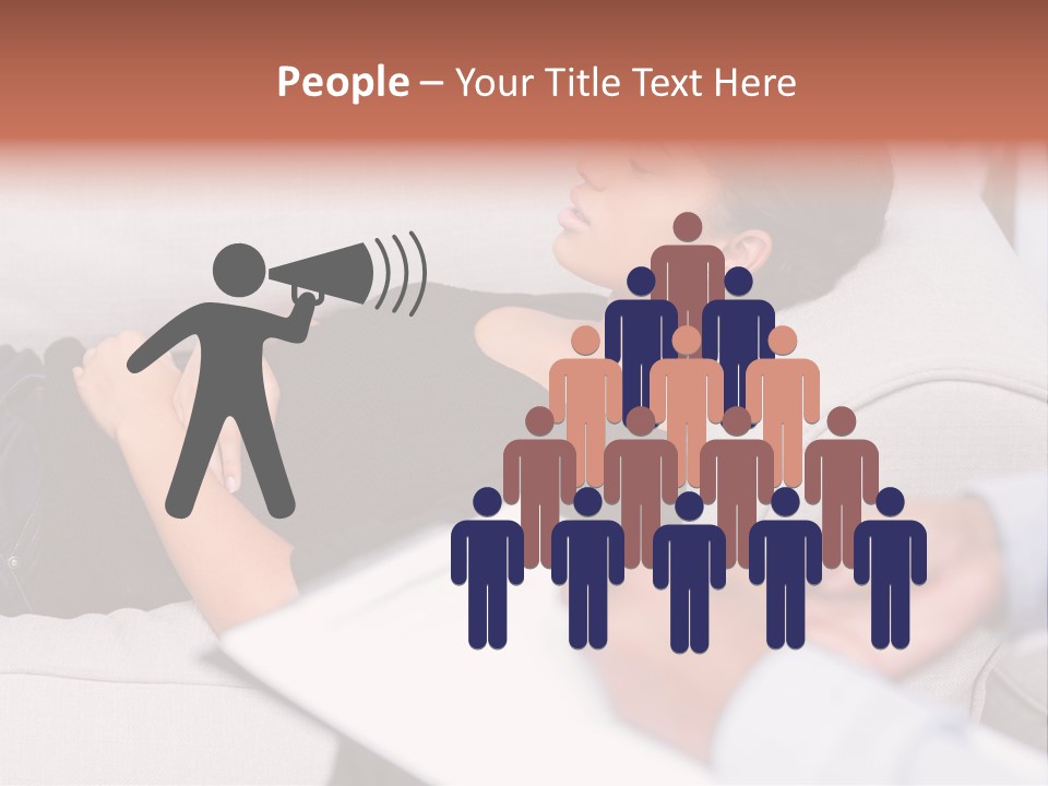 A Woman Laying On A Couch With Her Hand On Her Stomach PowerPoint Template