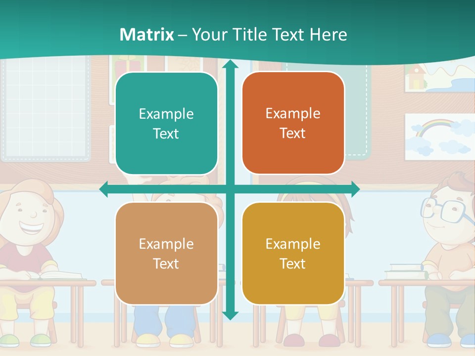 A Group Of Kids Sitting At Desks In A Classroom PowerPoint Template