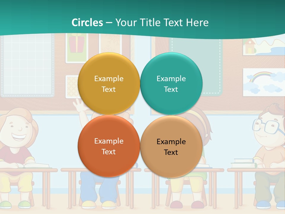 A Group Of Kids Sitting At Desks In A Classroom PowerPoint Template